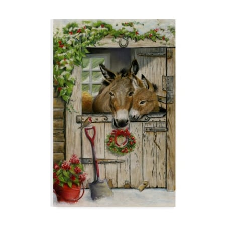 Janet Pidoux 'Christmas Donkies' Canvas Art,30x47